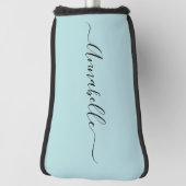 アクアミントグリーンパーソナライズされたネームゴルフヘッドカバー ゴルフヘッドカバー (回転90)