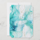 アクアミントゴールドホワイト大理石 招待状 (裏面)