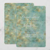 アクアミントゴールド 招待状 (正面/裏面)