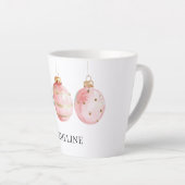 アクアミントピンク金ゴールドクリスマスオーナメント名 カフェラテマグ (右アングル)