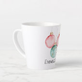 アクアミントピンク金ゴールドドットクリスマスオーナメント名 カフェラテマグ (左アングル)