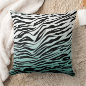 アクアミントブラックゼブラプリントグラデーション クッション (ブランケット)