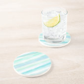 アクアミントブルーホワイトウォーターストライプカラー コースター (側面)