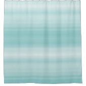 アクアミントホワイトビーチビベスストライプズ シャワーカーテン (正面)