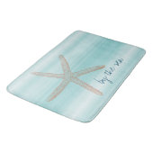アクアミントホワイトビーチビーブススターフィッシュ バスマット (アングル)