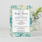 アクアミントホワイトフローラブライダルシャワー 招待状 (スタンド正面)