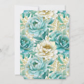 アクアミントホワイトフローラブライダルシャワー 招待状 (裏面)