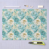 アクアミントホワイトフローラ結婚ズ 薄葉紙 (クラフト)