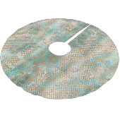 アクアミントホワイト金ゴールドスネークアニマルクリスマス ブラッシュドポリエステルツリースカート (アングル)