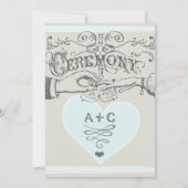 アクアミント夫妻のタイポグラフィ結婚式 招待状 (裏面)