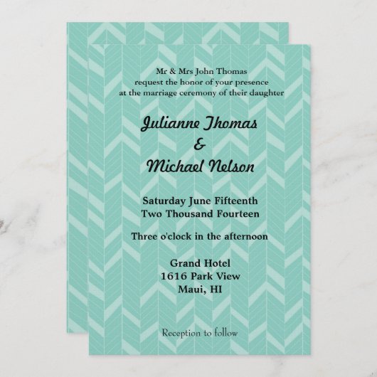 アクアミント抽象芸術結婚ズ 招待状