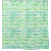 アクアミント抽象芸術絞り染め水カラーストライプ シャワーカーテン (正面)