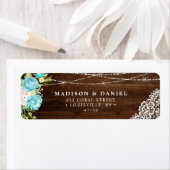 アクアミント素朴ウッドストリングライトフローラアドレス ラベル (インサイチュ)