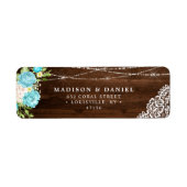 アクアミント素朴ウッドストリングライトフローラアドレス ラベル (正面)