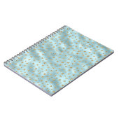 アクアミント金ゴールドグリッタースターズ ノートブック (左側)