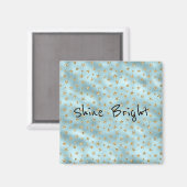 アクアミント金ゴールドグリッタースターズ マグネット (正面/裏面)