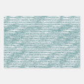 アクアミント金ゴールドグリッタースターズ ラッピングペーパーシート (正面2)