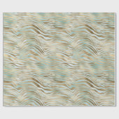 アクアミント金ゴールドゼブラプリント ラッピングペーパー (フラット)