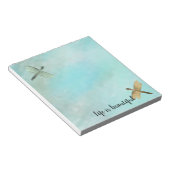 アクアミント金ゴールドトンハエ水パーソナライズされた色 ノートパッド (アングル)