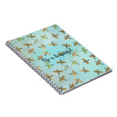 アクアミント金ゴールドトンハエ水パーソナライズされた色 ノートブック (右側)