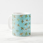 アクアミント金ゴールドドラゴンファ信じイインドリームズ コーヒーマグカップ (正面左)