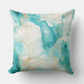 アクアミント金ゴールドホワイトマーブル クッション (正面)