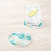 アクアミント金ゴールドホワイトマーブル コースター (側面)