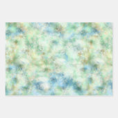 アクアミント金ゴールド大理石抽象芸術 ラッピングペーパーシート (正面3)