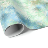 アクアミント金ゴールド大理石抽象芸術 ラッピングペーパー (ロールコーナー)