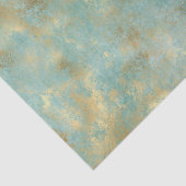 アクアミント金ゴールド抽象芸術 薄葉紙 (詳細)