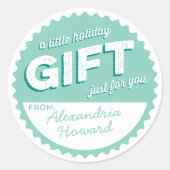アクアミント ヴィンテージスタイル ホリデー ギフト ステッカー (正面)