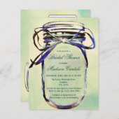 アクアメイソンジャールブライダルシャワー招待葉書 インビテーションポストカード (正面/裏面)