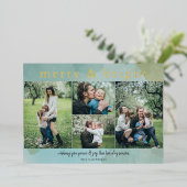 アクアメリーと明るい抽象芸術フォトコラージュ 箔シーズンカード (立ち正面)