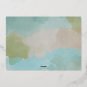 アクアメリーと明るい抽象芸術フォトコラージュ 箔シーズンカード (裏面)