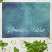 アクアモダンとパープル抽象芸術 キッチンタオル (折り畳み)