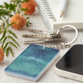 アクアモダンとパープル抽象芸術 キーホルダー (正面右)