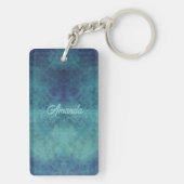 アクアモダンとパープル抽象芸術 キーホルダー (裏面)