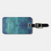 アクアモダンとパープル抽象芸術 ラゲッジタグ (正面横)