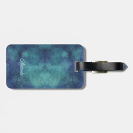 アクアモダンとパープル抽象芸術 ラゲッジタグ