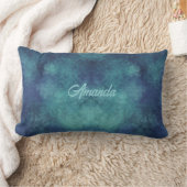 アクアモダンとパープル抽象芸術 ランバークッション (ブランケット)