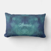 アクアモダンとパープル抽象芸術 ランバークッション (正面)