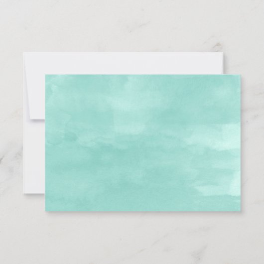 アクアモダンウォーターの色あなたは私のメイド 招待状 (裏面)