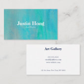 アクアモダンウォーターカラービジネスカードテンプレート 名刺 (正面/裏面)