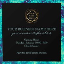 アクアモダンエレガントティール(緑がかった色)カスタムビジネスロゴ