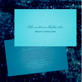 アクアモダンエレガントティール（緑がかった色）美しいアドバイザー 名刺