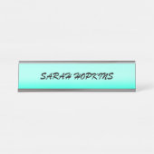 アクアモダングラディエント水色春自然 デスクネームプレート (正面)