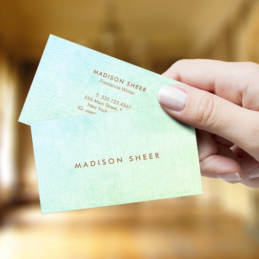 アクアモダングリーグラデーショングラディエント 名刺