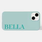 アクアモダングリーンイニシャルミニマルコンテンポラリー Case-Mate iPhoneケース (裏面 (横))