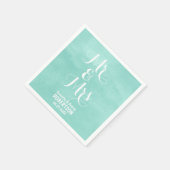 アクアモダングリーンウォーター結婚カラー スタンダードカクテルナプキン (角)