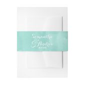 アクアモダングリーンウォーター結婚カラー 招待状ベリーバンド (正面例)